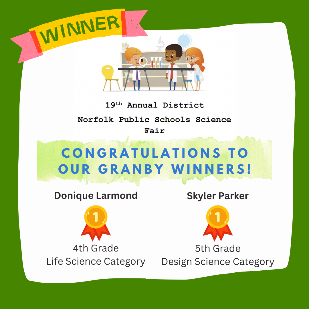 4th grader, Donique Larmond and 5th grader, Skylar Parker won the NPS Science for their grades.